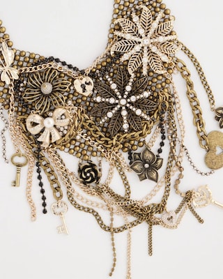 Chico’s Originals Lock & Key Floral Statement Necklace click to view larger image.
