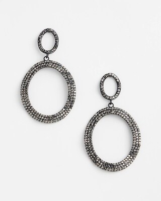 No Droop™  Sparkle Drop Hoop Earrings