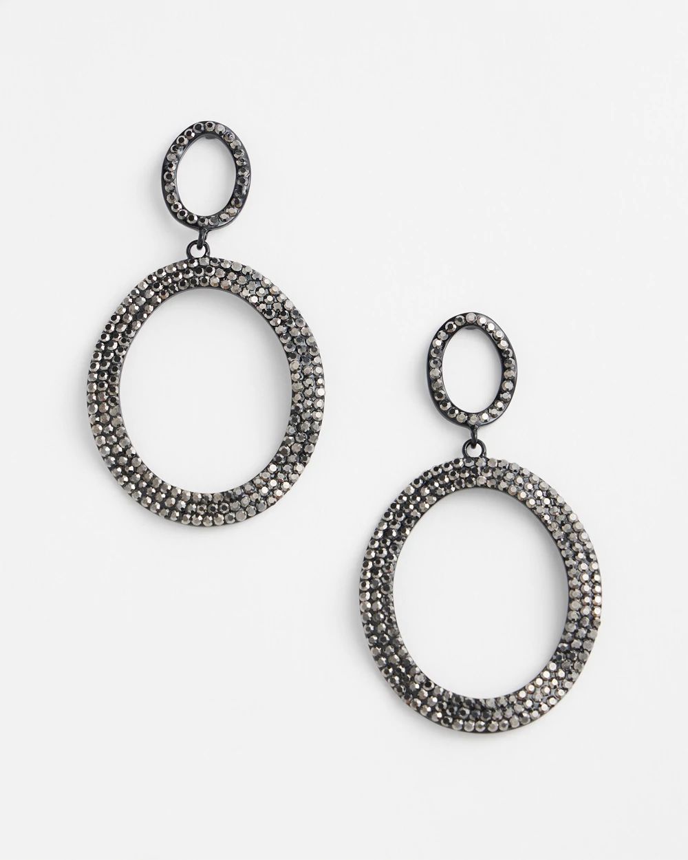 No Droop™  Sparkle Drop Hoop Earrings