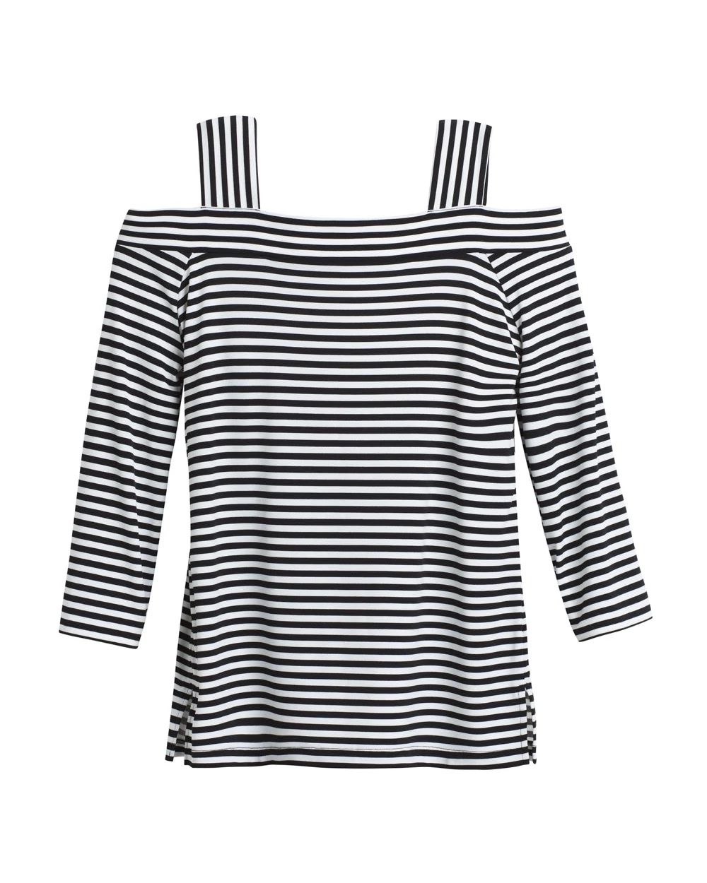 Knit Kit Slender Stripe Cold-Shoulder Top