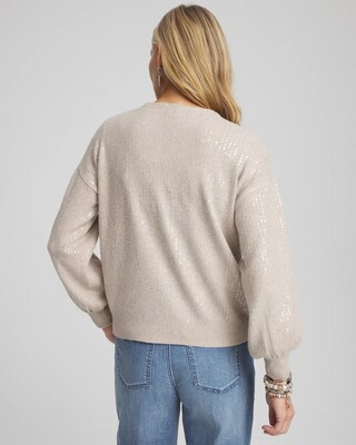 Sequin Zip Front Cardigan click to view larger image.