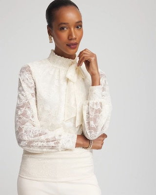 Tie-Neck Banded-Bottom Top