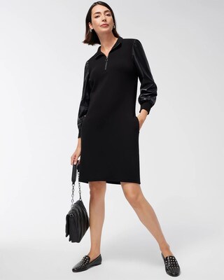 Zenergy Faux Leather Mix Dress