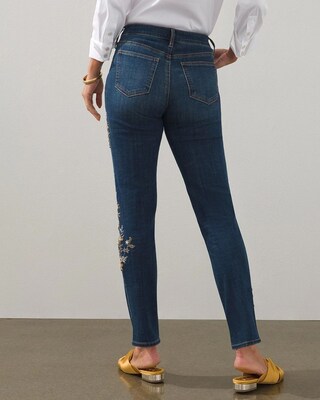 Girlfriend Beaded Leg Ankle Jeans