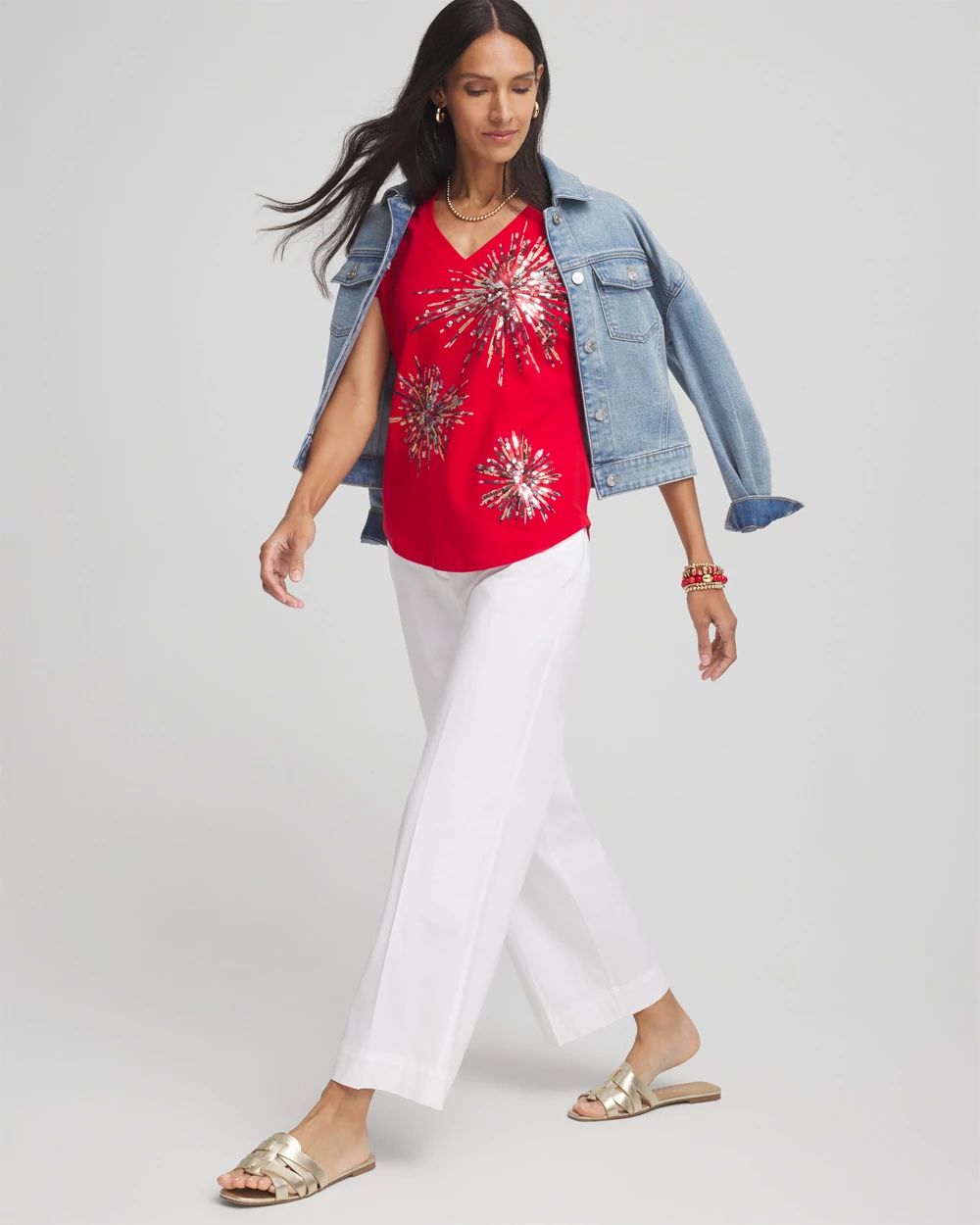 Fireworks Embellished Knit Tee