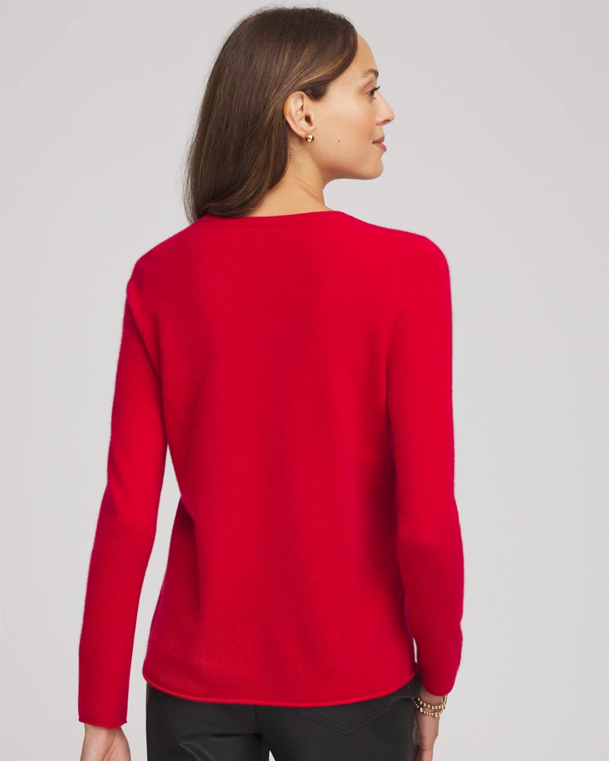 Chico's Crewneck Cashmere Pullover Sweater In In Red