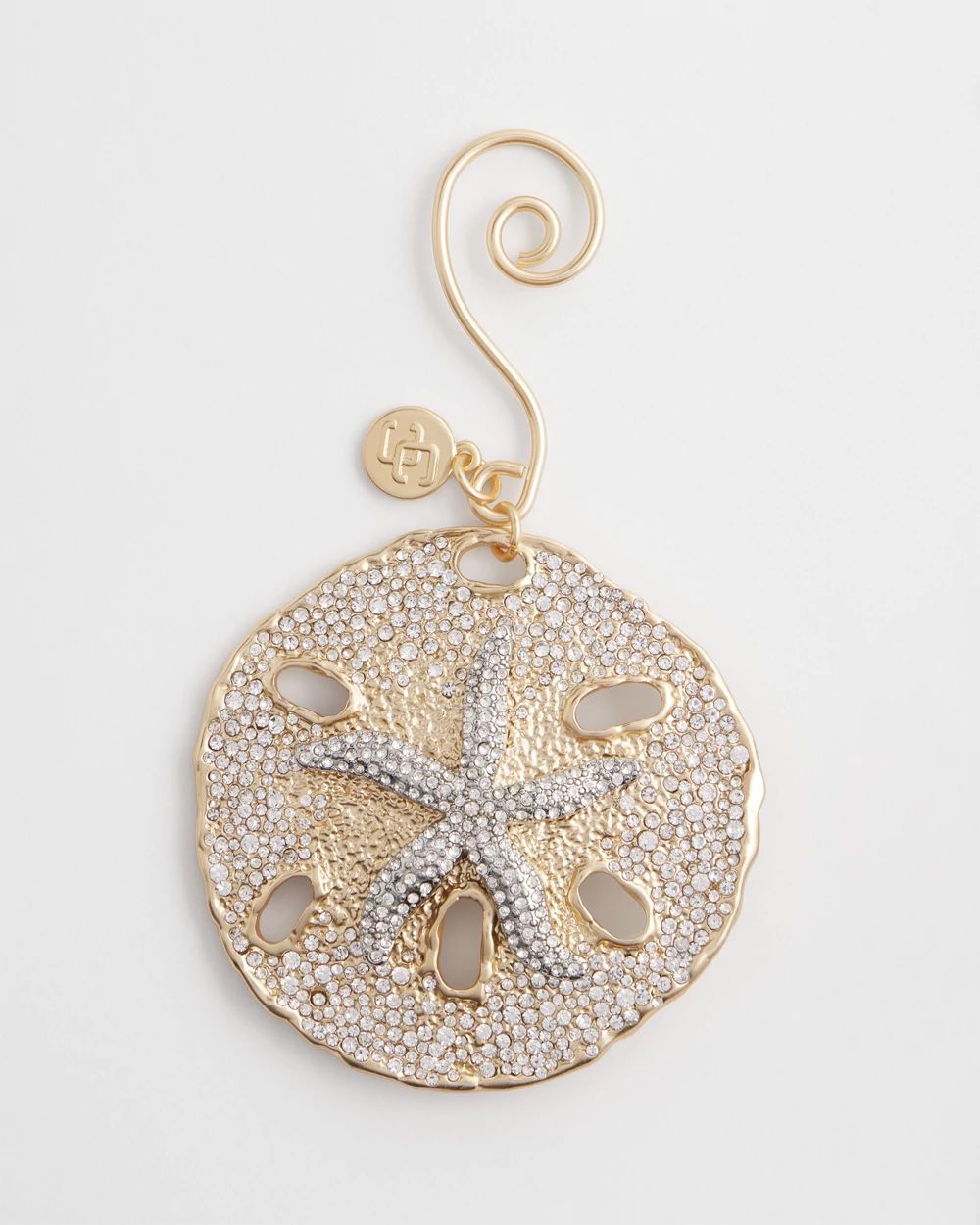 Gold Rhinestone Sandollar Ornament