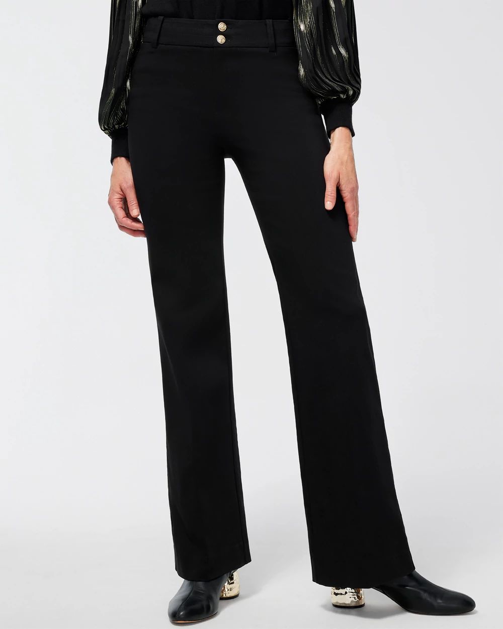 Trapunto Wide Leg Pants
