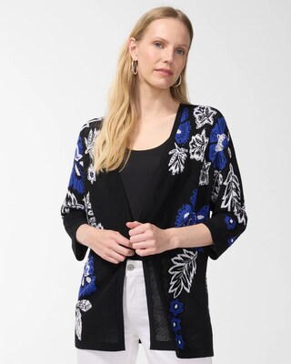 Floral Print Mesh Cardigan