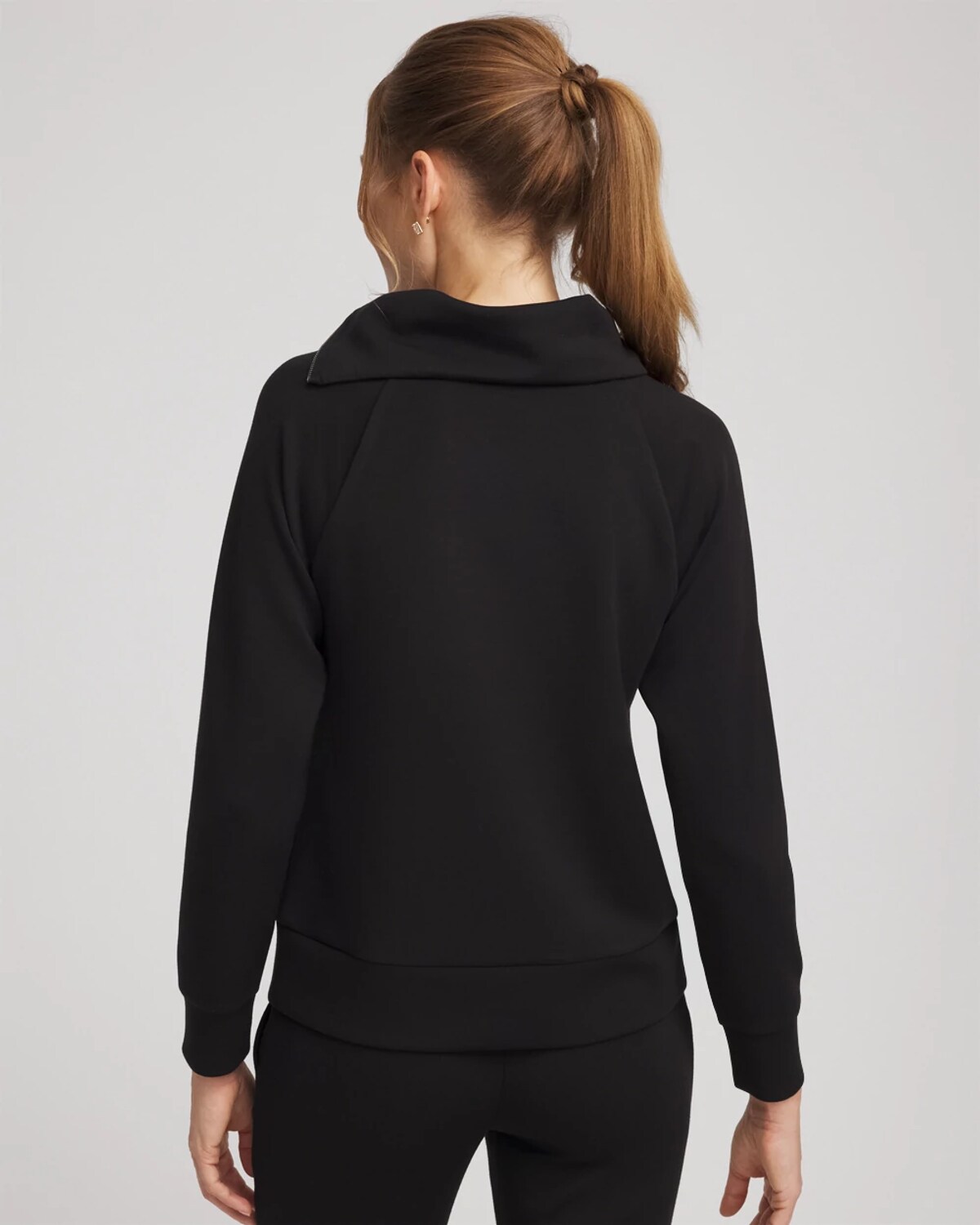 Chico's Scuba Popover Top In Black In Black