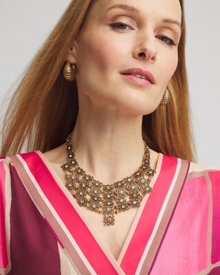 Sparkle Lace Bib Necklace click to view larger image.