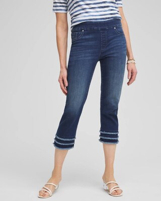 21" Triple Fray Pull-on Capris