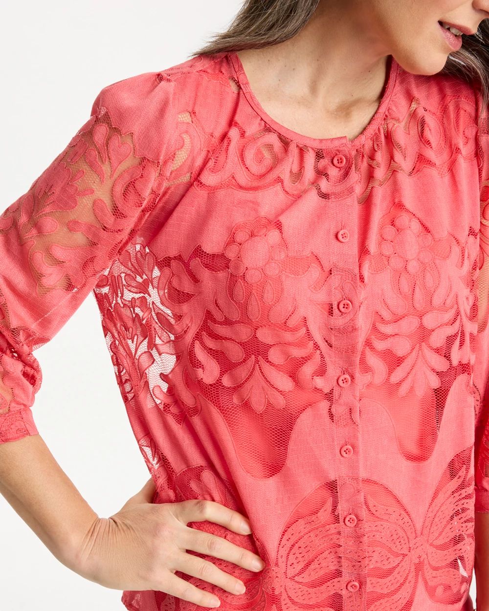 Lace Burnout Blouse click to view larger image.