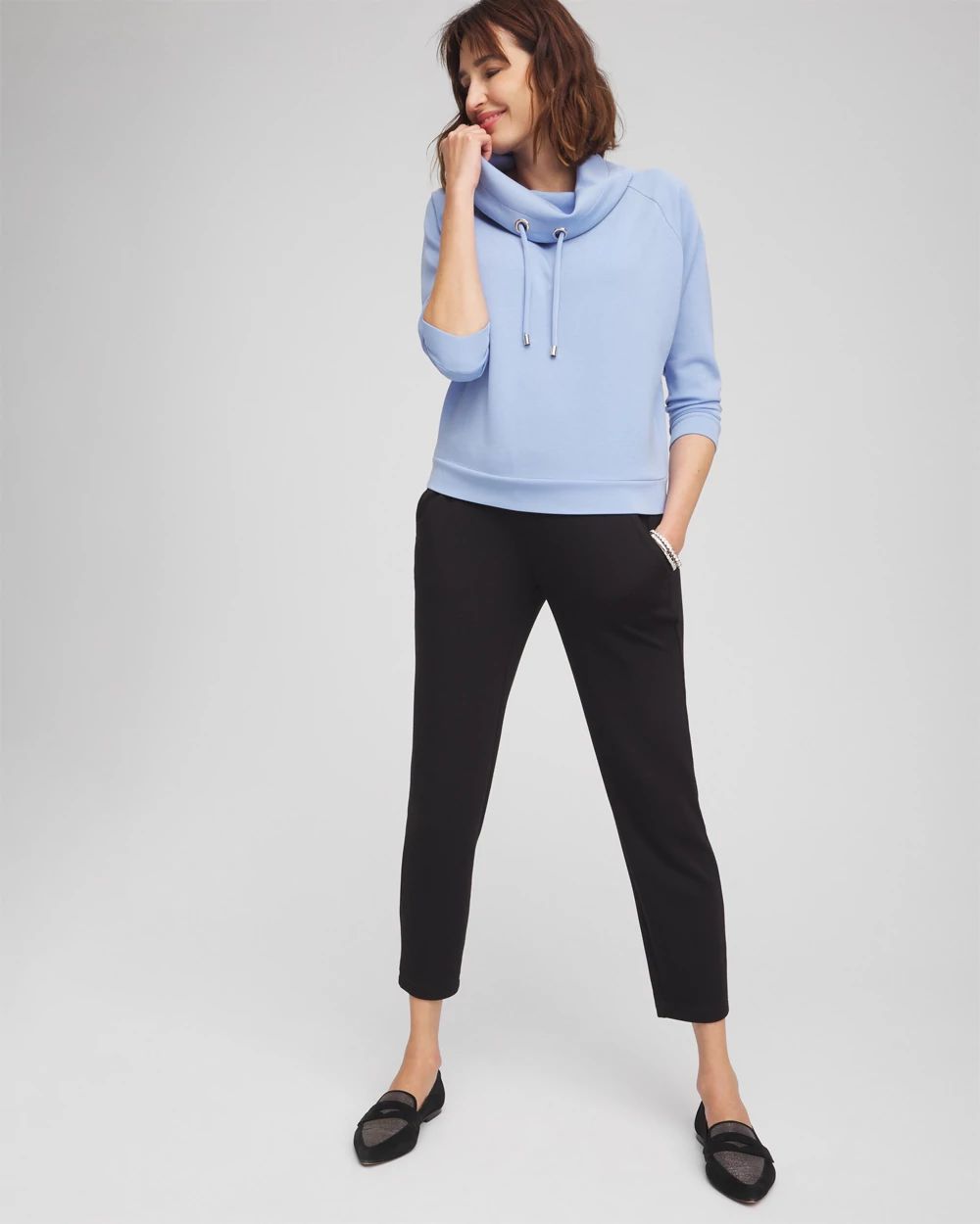 Zenergy® Scuba Cowl Neck Pullover Top