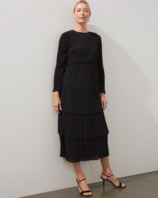 Black Label Pleated Tier Dress