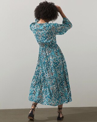 Braid Detail Paisley Midi Dress
