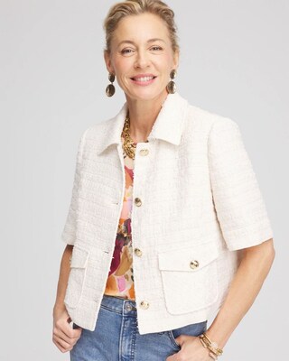Short Sleeved Tweed Lady Jacket click to view larger image.