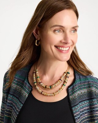 Multi-Colored Mixed Media Necklace click to view larger image.