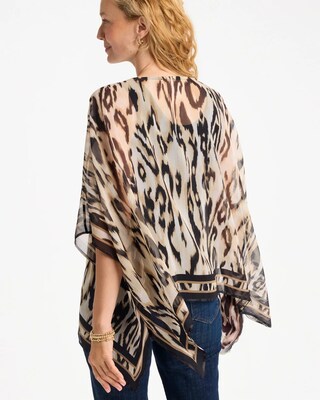 Ikat Print Poncho click to view larger image.