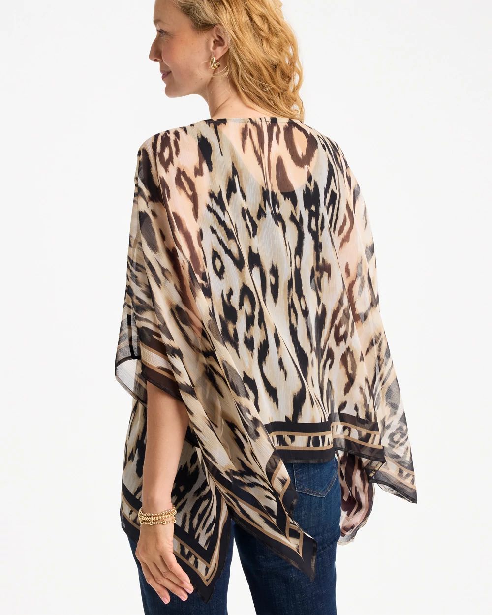 Ikat Print Poncho click to view larger image.