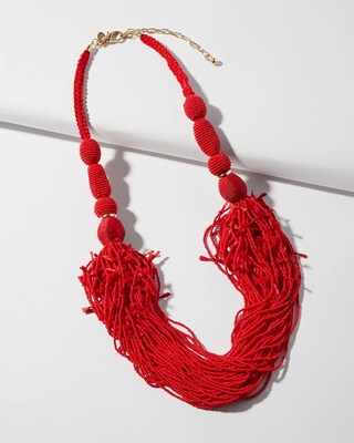 Fringe Seed Bead Multistrand Necklace