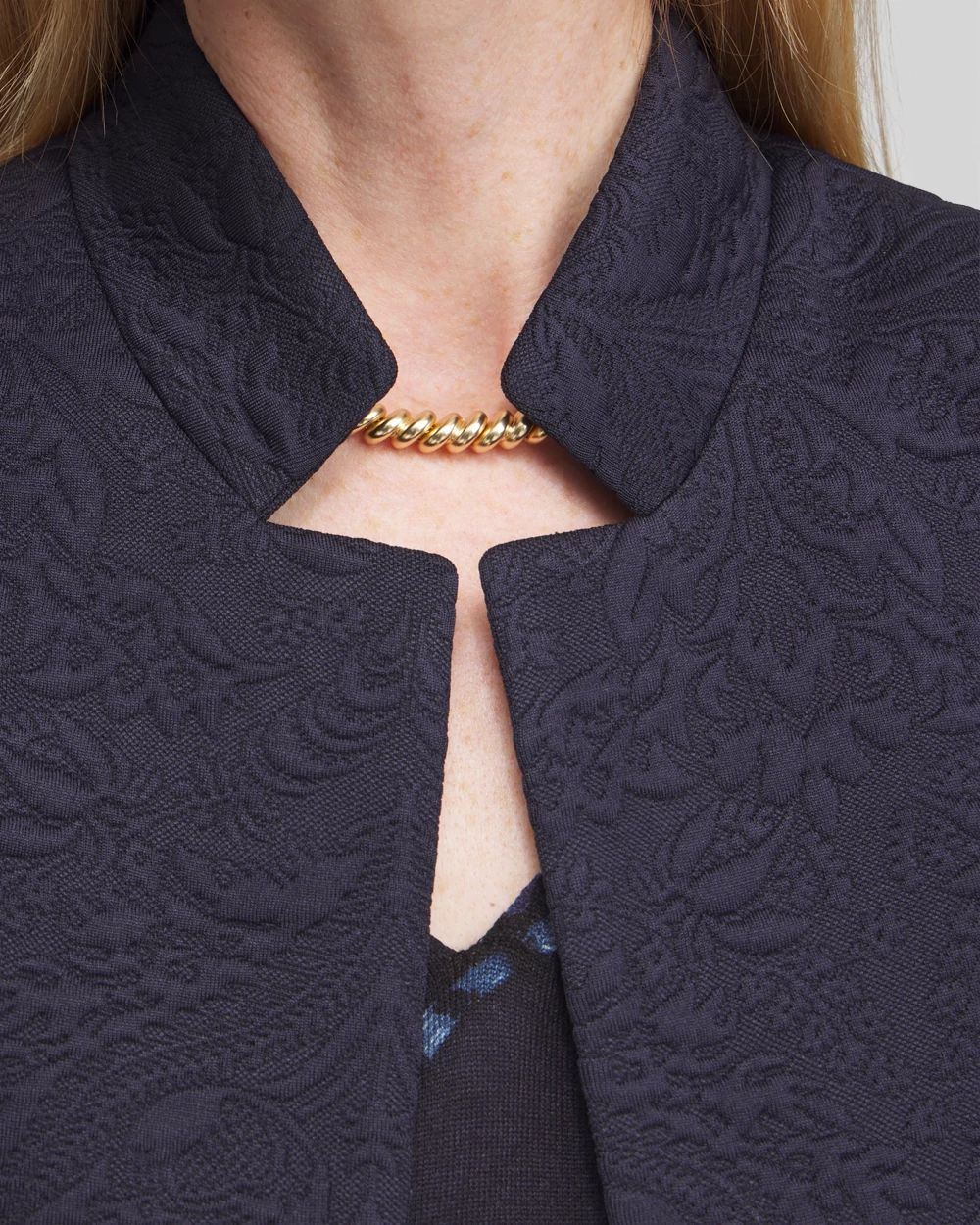 Floral Jacquard Knit Topper click to view larger image.