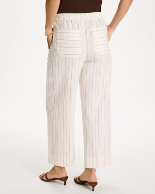 Pinstriped Linen-Cotton Crop Pant click to view larger image.