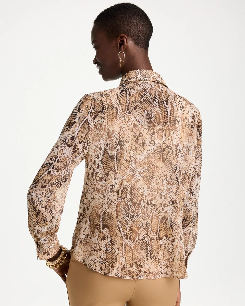 Georgette Reptile Print Swing Blouse click to view larger image.