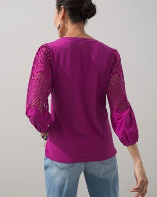 Touch of Cool Eyelet Sleeve Tee