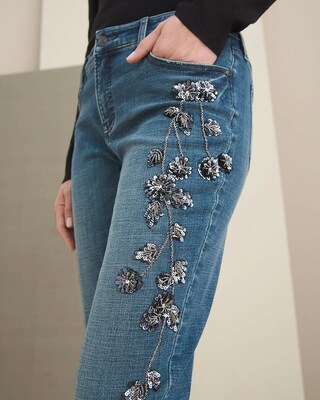 So Slimming Beaded Ankle Jeans