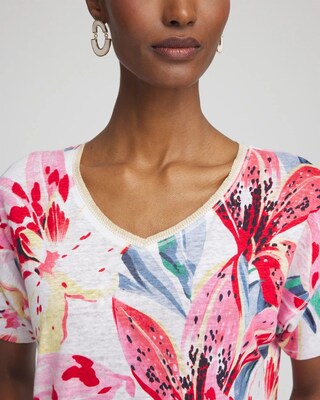 Lily Sweater Trim Linen Tee click to view larger image.