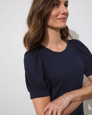 Puff Sleeve Slub Tee
