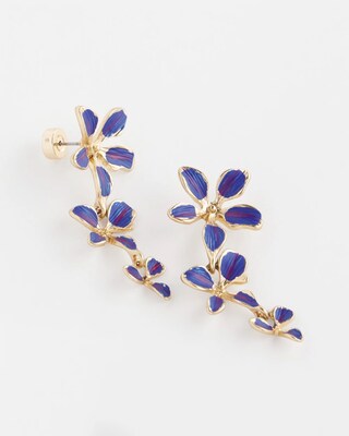 No Droop® Purple Flower Drop Earrings click to view larger image.