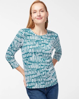 Pima Bicolor 3/4 Sleeve Everyday Tee