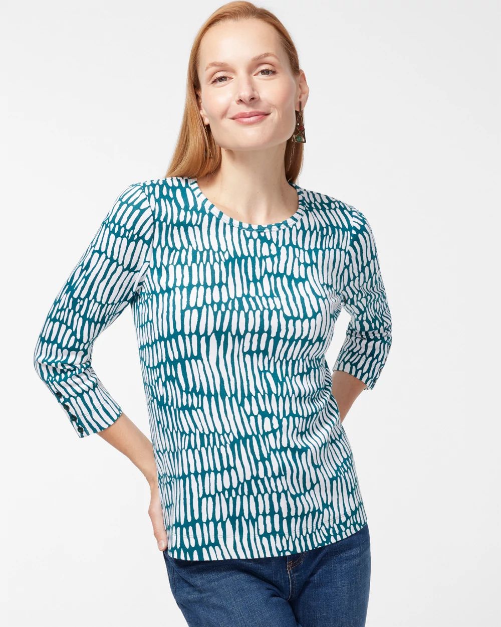Pima Bicolor 3/4 Sleeve Everyday Tee