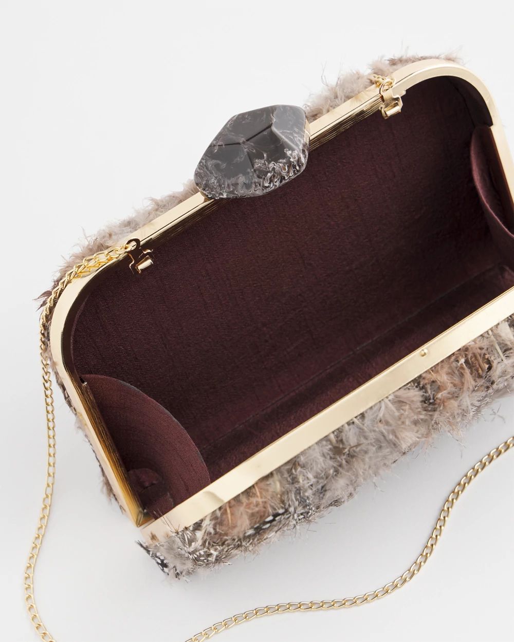 Hand-Made Feather Clutch Shoulder Bag