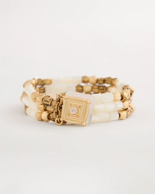 Set of 3 Pearl Treasure Stretch Bracelets