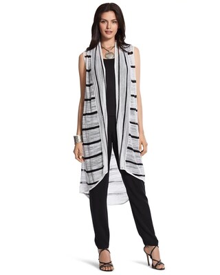Alana Striped Long Sweater Vest