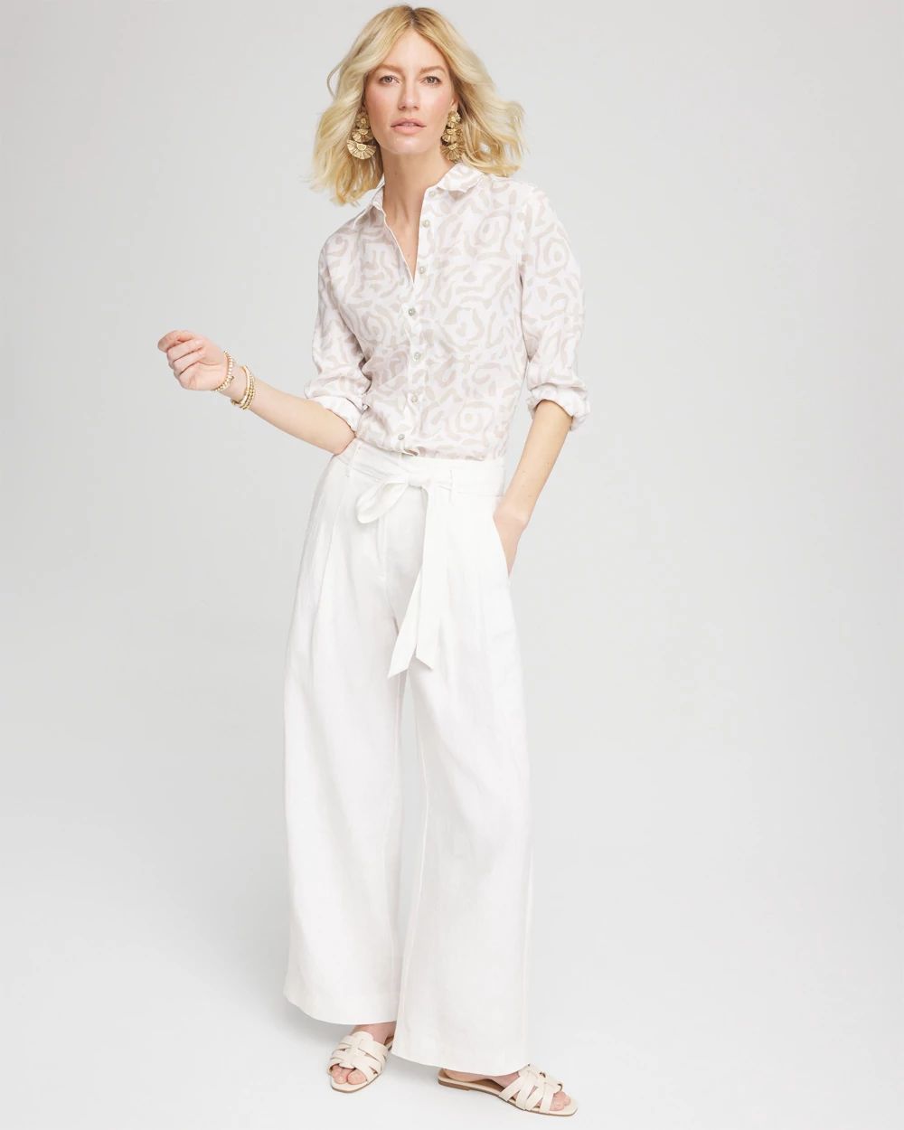No Iron™ Animal Print Linen Shirt