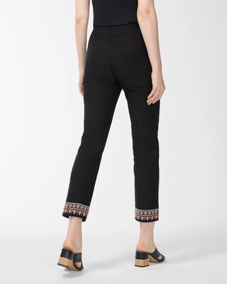 Brigitte Embroidered Hem Ankle Pants