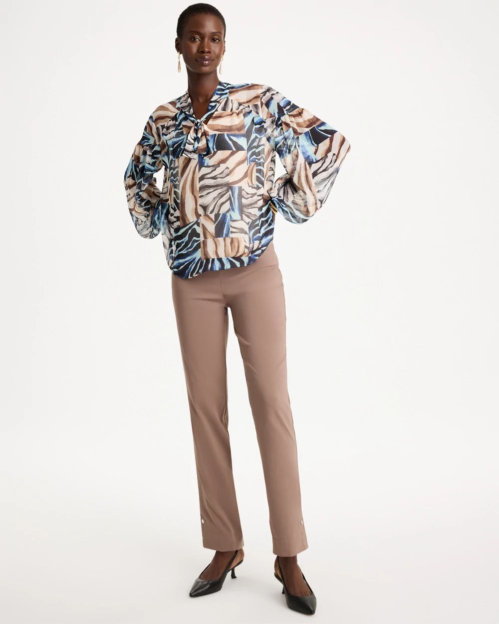 Petite Brigitte™ Slim Button Hem Pants