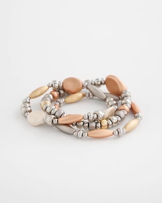 Mixed Metal Stretch Set of Three click to view larger image.