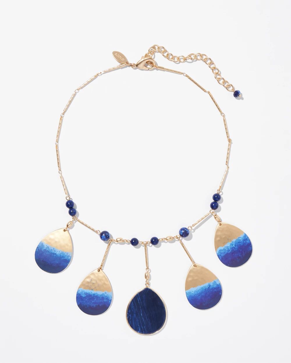 Blue & Gold Tone Bib Necklace
