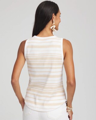 Striped Ribbed High-Neck Tank click to view larger image.