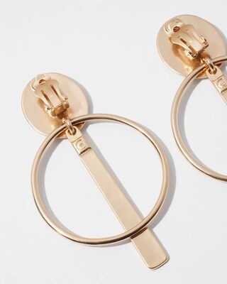 Gold Tone Clip-On Drop Earrings