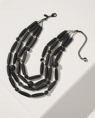 Wood and Agate Short Necklace