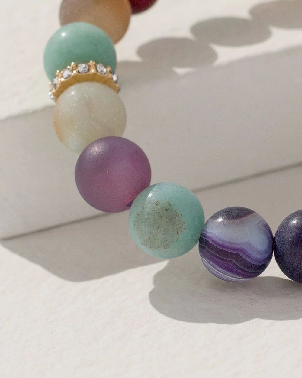 Matte Beaded Pavé Stretch Bracelet