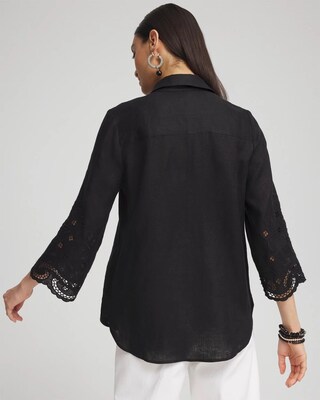 Linen Eyelet Sleeve Shirt