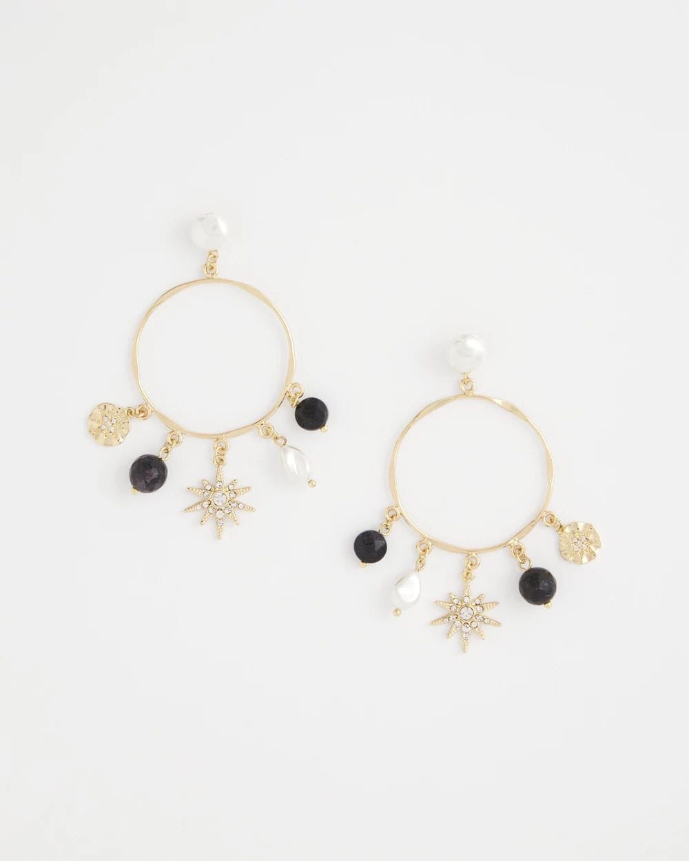 Starry Night Charm Hoop Earrings