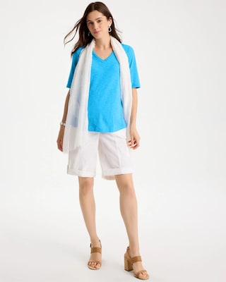 Cotton Slub V-Neck Tee click to view larger image.